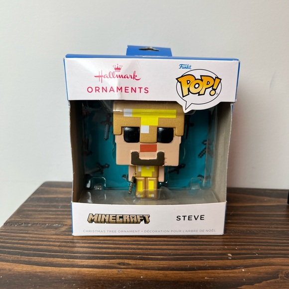 Minecraft Steve Hallmark Funko Pop Gold Armor Ornament 2022 Holiday Christmas - Picture 1 of 6